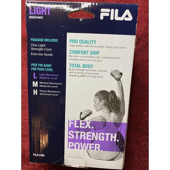 FILA Purple Light Resistance Cord with Handles NEW - Picture 2 of 3